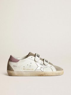Old School sneakers with silver laminated leather star and dove-gray suede inserts